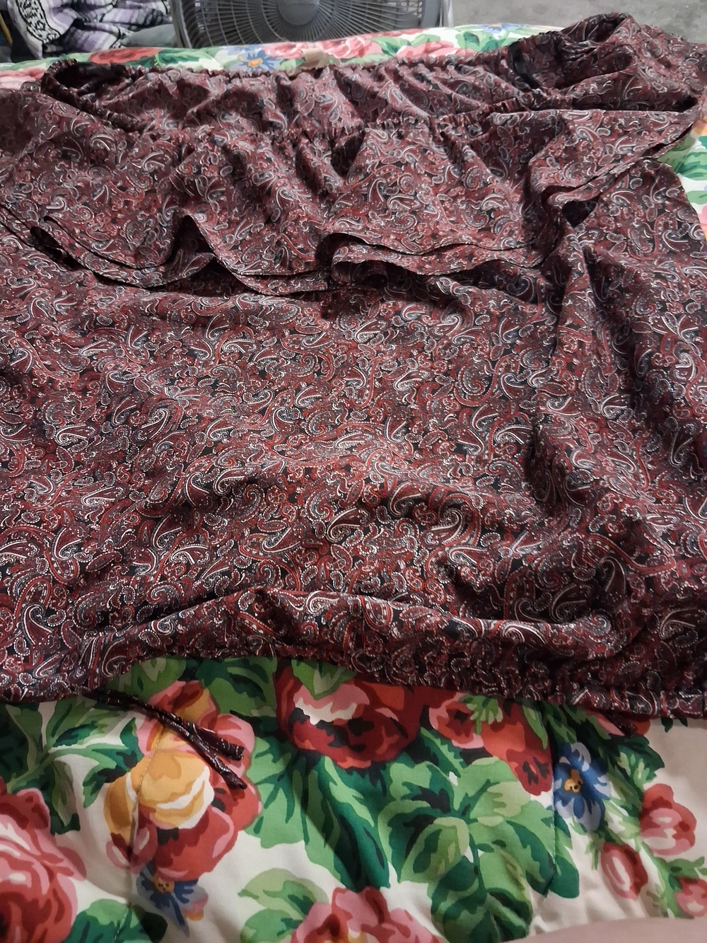 Michael Kors Royal Pink and Black Paisley Maxi Skirt
